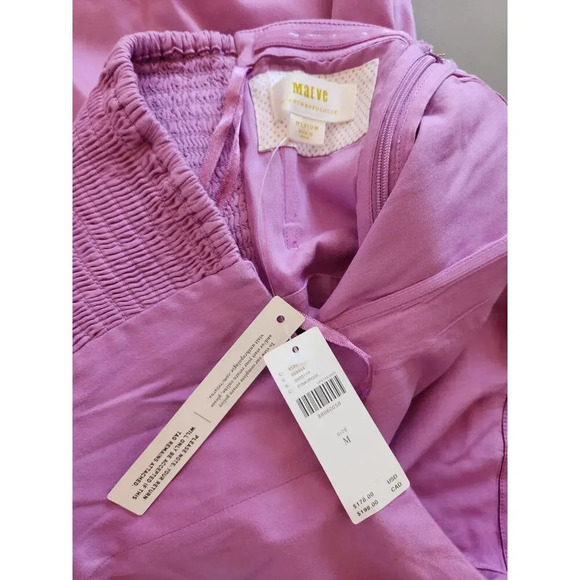 NWT Anthropologie Maeve Strapless Rosette-Trim Mini Dress M Pink 9A402 - Picture 9 of 11